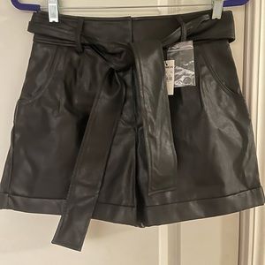 Faux leather shorts